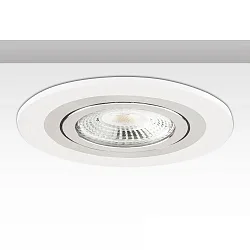 Inbouwframe rond, stijf, aluminium geborsteld, wit
