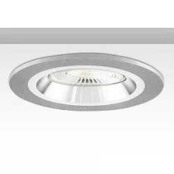 Inbouwframe rond, stijf, aluminium geborsteld, zilver, wit