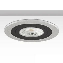 Inbouwframe rond, stijf, aluminium geborsteld, zwart