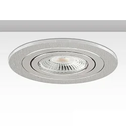 Inbouwframe rond, stijf, aluminium geborsteld