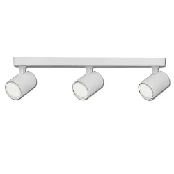 Wall- and ceiling luminaire GU10 Triple, 3 flame, IP20, swivelling, excl. lamps, aluminium, matt white