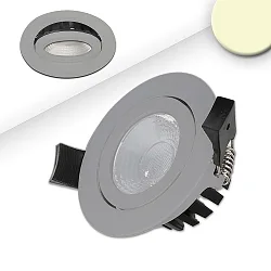 Recessed outdoor LED spot CRI >90, IP65, 8cm, 8W 3000K 650lm 60°, swivelling, dimmable, silver
