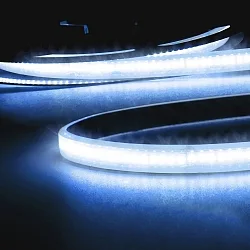 Volledig gesiliconiseerde LED StripE CRI9B LINEAR 48V-FLEXBAND 2-polig wit