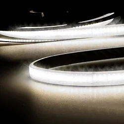 Volledig gesiliconiseerde LED StripE AQUA CRI940 LINEAR 48V/8W - 5M 2-polig wit