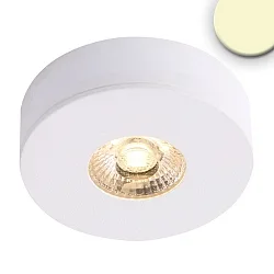 LED under cabinet or recessed light MiniAMP, round, Ø 6cm, 24V DC, CRi >91, dimmable, 3W 3000K 240lm 60°, white