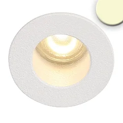 Recessed LED luminaire MiniAMP, set back, IP42, Ø 2.2cm, 24V DC, dimmable, 1W 3000K 60lm 60°, white