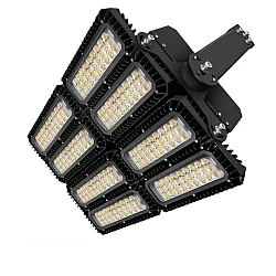 Strijklicht FLOOD 900W asymmetrisch, instelbaar IP66, zwart dimbaar
