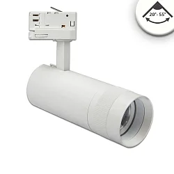 3-fase spot FOCUS ADJUST 24W draaibaar, roteerbaar, schakelbaar, focusseerbaar IP20, wit 