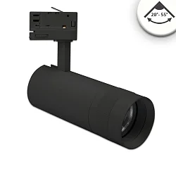 3-fase spot FOCUS ADJUST 24W draaibaar, roteerbaar, schakelbaar, focusseerbaar IP20, zwart 