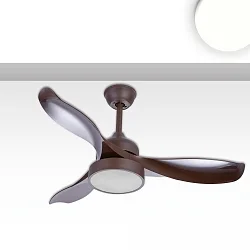Plafond ventilator 3 WING met verlichting, met afstandsbediening IP20, bruin 