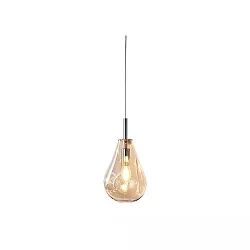 Pendelarmatuur INFINITY AMBER GLASS met open kabel, 2-polig E14 IP20, chroom, glanzend dimbaar