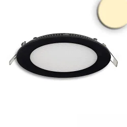 Downlight plat, rond, verblindingsvermindering IP42, zwart dimbaar