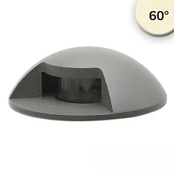 floor recessed luminaire 1SIDE 60MM 60° 1-fold, round IP67, grey, black 