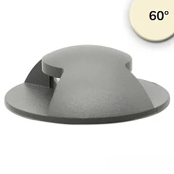 Vloerinbouwarmatuur 2SIDE 60MM 60° 2-voudig, rond IP67, grijs, zwart 