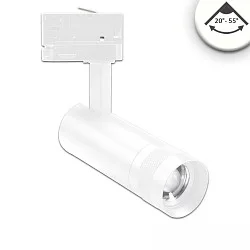 3-fase spot FLEX-SPOT 8W 22-55° PHASE focusseerbaar, cardanisch draaien IP20, wit dimbaar