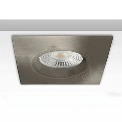 Inbouwframe GU10/MR16 hoekig, met lamphouder, aluminium geborsteld