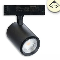 3-phase spot 42W - 20°-70° (DALI) rigid, DALI controllable, focusable IP20, black dimmable