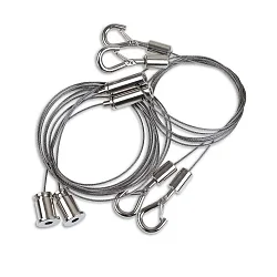 toebehoren Touwophanging Y-TYPE 150CM set van 2, met karabijnhaak, zilver 150cm
