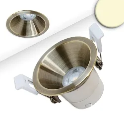 Inbouwspot BACK60 / LED MODULE UGR<12 rond, stijf, dimbaar, set terug IP20, messing geborsteld dimbaar