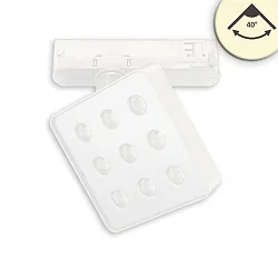 3-phase spot MATRIX DALI square, UGR < 19, with lens optics, on/off, cardanic swivelling IP20, white dimmable