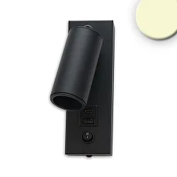 reading lamp with USB connection, black 
