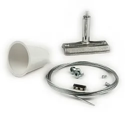 3-fase Kabelophang CLASSIC SURFACE mechanisch, 1 Stuk, met Plafondcup, aluminium