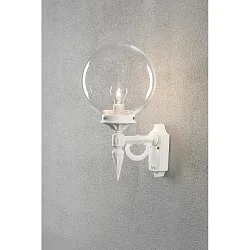 Wall luminaire ORION, E27 max. 60W, white aluminium / clear acrylic glass