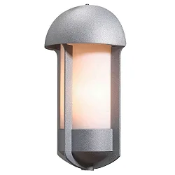 Wall luminaire TYR, E27 max. 60W, silver, aluminium / opal acrylic glass