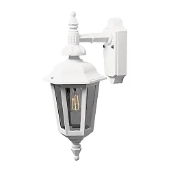 Wall luminaire PALLAS DOWN SMALL, height 42cm, E27 max. 60W, white aluminium / smoked acrylic glass