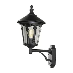 Wandarmatuur voor buitenshuis VIRGO up E27 IP23, rookkleuren, zwart