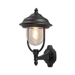 Wandarmatuur voor buitenshuis PARMA E27 IP43, zwart, transparant
