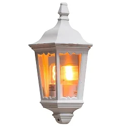 Outdoor wall luminaire FIRENZE, E27 max. 100W, white aluminium / clear glass