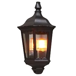 Outdoor wall luminaire FIRENZE, E27 max. 100W, black aluminium / clear glass