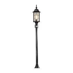 Padverlichting MILANO met bewegingsmelder E27 IP43, kristalhelder, gesatineerd, zwart, zilver