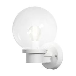 Wandarmatuur voor buitenshuis NEMI E27 IP44, transparant, wit