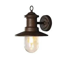 Outdoor wall luminaire NAPOLI, with clear glass, E27 max. 60W, aluminium with rust look