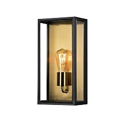 Wandarmatuur voor buitenshuis CARPI E27 IP44, messing, zwart dimbaar