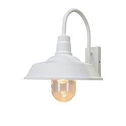 Wandarmatuur voor buitenshuis TRAPANI down, groot, rond E27 IP44, wit dimbaar