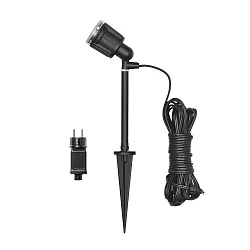 Outdoor LED wall and groundspike spot AMALFI, 12V, 1-flame, 1W 3500K 70lm, incl. Trafo, removable spike, black