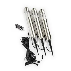 Armatuur met grondpen AMALFI klein, set van 3 IP44, rvs