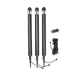 Armatuur met grondpen AMALFI groot, set van 3 IP44, zwart