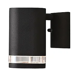 Wandarmatuur voor buitenshuis MODENA met reflector GU10 IP44, zwart, transparant