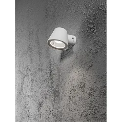 Outdoor wall luminaire TRIESTE, GU10 max. 35W, white aluminium / clear acrylic glass