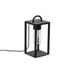 Vloerarmatuur BOLOGNA E27 IP44, zwart, transparant
