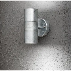 Outdoor wall luminaire MODENA, with double cone of light, 2x GU10 max. 35W, galvanised steel / clear glass