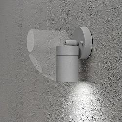 Outdoor wall spot MODENA, swiveling, GU10 max. 7W, cone of light 105°, grey, aluminium / clear glass