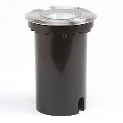 Vloerinbouwarmatuur rond, ingebouwde versie GU10 IP65, rvs, transparant