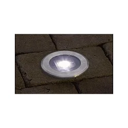 LED solar in-ground spot incl. 2 accus, IP44, 0.06W 6000K 2lm, stainless steel 304 / clear glass