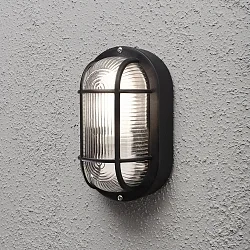 Wand- en plafondarmatuur ELMAS E27 IP44, zwart