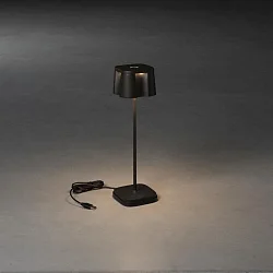 battery table lamp NICE  square, CCT Switch, dimmable IP54, black dimmable